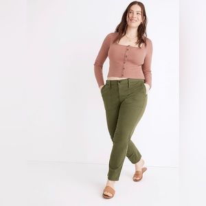 Madewell Mid-Rise Perfect Vintage Straight Leg Green Pants